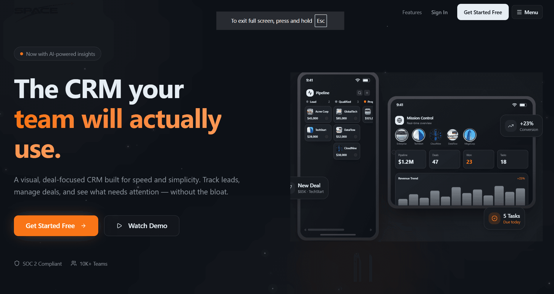 Space CRM — Visual, Fast CRM for Modern Teams